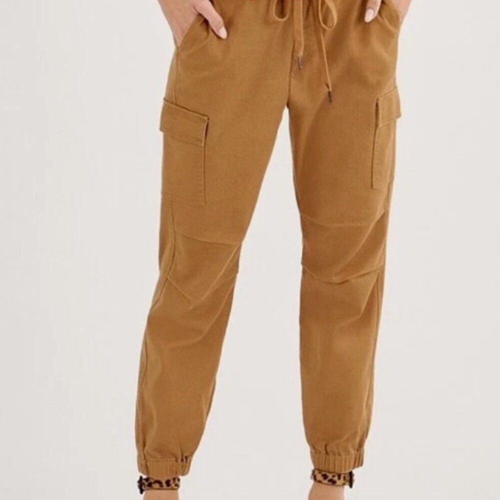 CAbi Camel Drawstring Cargo Joggers with tags.